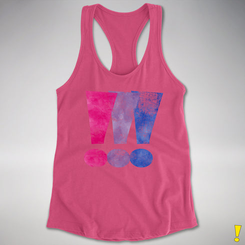 Bisexual Pride Exclamation Points Racerback Tank - Hot Pink