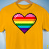 Gilbert Baker Original LGBTQ Gay Rainbow Pride 8-Bit Pixel Heart - Gold