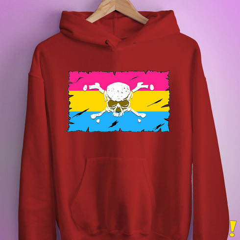 Pansexual Pride Pirate Flag Hoodie - Red