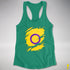 Intersex Pride Flag Ripped Reveal Racerback Tank - Kelly Green