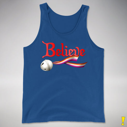 Believe Lesbian Pride Jingle Bell Premium Tank Top - Royal Blue
