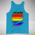 Philly LGBTQ Gay Pride Flag Ripped Reveal Premium Tank Top - Neon Blue