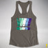 MLM Gay Pride Grunge Exclamation Points Racerback Tank - Dark Grey