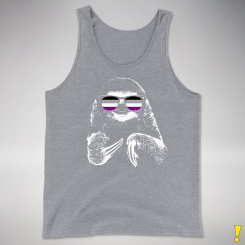 Pride Sloth Asexual Flag Sunglasses Premium Tank Top - Grey Heather