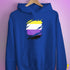 Nonbinary Pride Flag Ripped Reveal Hoodie - Royal Blue