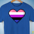 Genderfluid Pride 8-Bit Pixel Heart Premium Unisex T-Shirt - Royal Blue