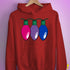 Bisexual Pride Christmas Lights Hoodie - Red
