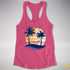 Pansexual Pride Hammock Summer Beach Sunset Racerback Tank - Hot Pink