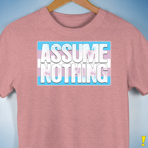 Assume Nothing Transgender Pride Flag Premium Unisex T-Shirt - Mauve Heather