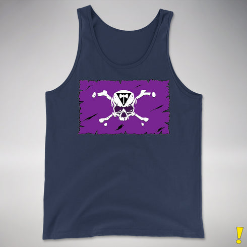 Lesbian Labrys Pride Pirate Flag Premium Tank Top - Navy