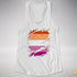 Lesbian Pride Flag Ripped Reveal Racerback Tank - White