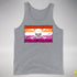 Lesbian Pride Pirate Flag Premium Tank Top - Grey Heather