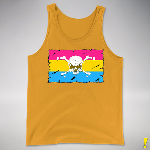 Pansexual Pride Pirate Flag Premium Tank Top - Gold