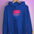 Bisexual Pride Flag Ripped Reveal Hoodie - Royal Blue
