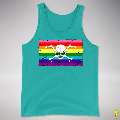 Gilbert Baker LGBTQ Pride Pirate Flag Premium Tank Top - Teal