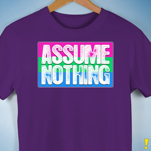 Assume Nothing Polysexual Pride Flag Premium Unisex T-Shirt - Purple