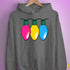 Pansexual Pride Christmas Lights Hoodie - Grey Heather