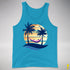 Genderfluid Pride Hammock Summer Beach Sunset Premium Tank Top - Neon Blue