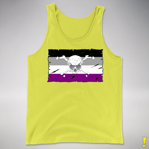 Asexual Pride Pirate Flag Premium Tank Top - Neon Yellow