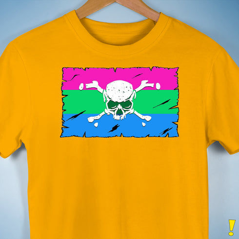 Polysexual Pride Pirate Flag Premium Unisex T-Shirt - Gold