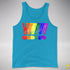 LGBTQ Pride Exclamation Points Premium Tank Top - Neon Blue
