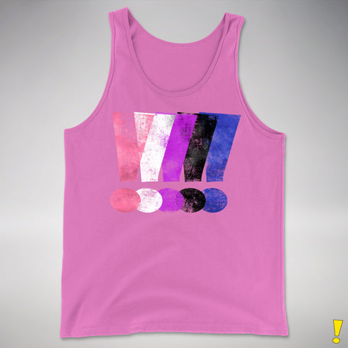 Genderfluid Pride Grunge Exclamation Points Premium Tank Top - Neon Pink