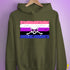 Genderfluid Pride Pirate Flag Hoodie - Army