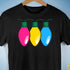 Pansexual Pride Christmas Lights Premium Unisex T-Shirt - Black