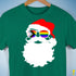 Santa’s LGBTQ Progress Pride Flag Shades Premium Unisex T-Shirt - Kelly Green