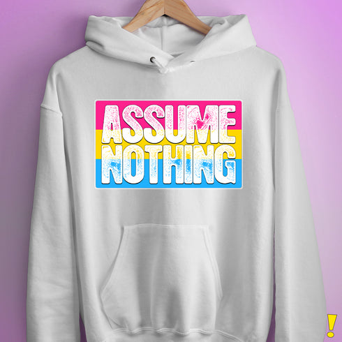 Assume Nothing Pansexual Pride Flag Hoodie - White