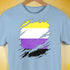 Nonbinary Pride Flag Ripped Reveal Premium Unisex T-Shirt - Baby Blue
