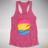 Pansexual Pride Flag Ripped Reveal Racerback Tank - Hot Pink