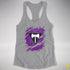 Lesbian Labrys Pride Flag Ripped Reveal Racerback Tank - Heather Grey