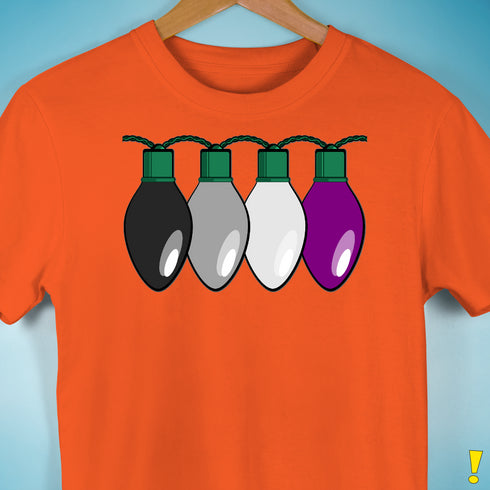 Asexual Pride Christmas Lights Premium Unisex T-Shirt - Orange