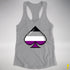 Asexual Pride 8-Bit Pixel Ace Of Spades Racerback Tank - Heather Grey