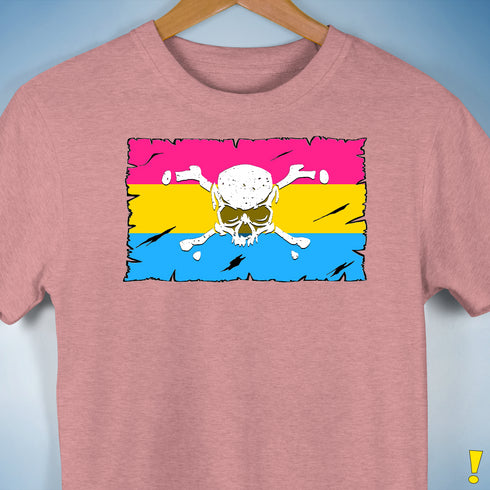 Pansexual Pride Pirate Flag Premium Unisex T-Shirt - Mauve Heather