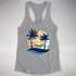 Polysexual Pride Hammock Summer Beach Sunset Racerback Tank - Heather Grey
