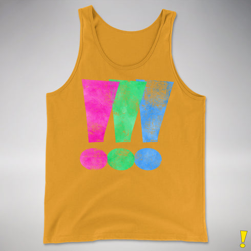 Polysexual Pride Exclamation Points Premium Tank Top - Gold