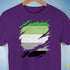 Aromantic Pride Flag Ripped Reveal Premium Unisex T-Shirt - Purple