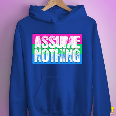 Assume Nothing Polysexual Pride Flag Hoodie - Royal Blue