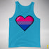Bisexual Pride 8-Bit Pixel Heart Premium Tank Top - Neon Blue