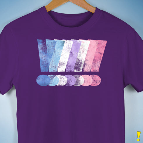 Bigender Pride Grunge Exclamation Points Premium Unisex T-Shirt - Purple
