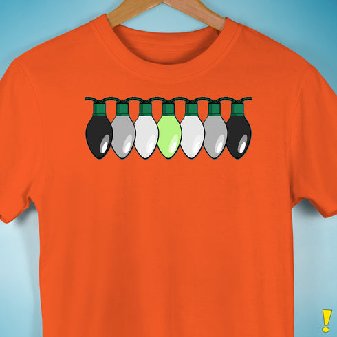 Agender Pride Christmas Lights Premium Unisex T-Shirt - Orange