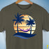 Genderfluid Pride Hammock Summer Beach Sunset Premium Unisex T-Shirt - Army