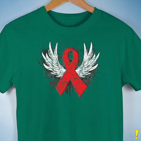 Winged Red Ribbon - World AIDS Day Premium Unisex T-Shirt - Kelly Green