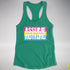 Assume Nothing Pansexual Pride Flag Racerback Tank - Kelly Green