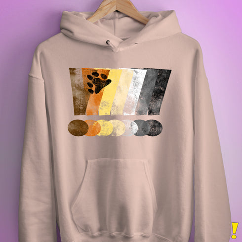 Bear Pride Grunge Exclamation Points Hoodie - Light Pink