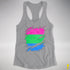 Polysexual Pride Flag Ripped Reveal Racerback Tank - Heather Grey