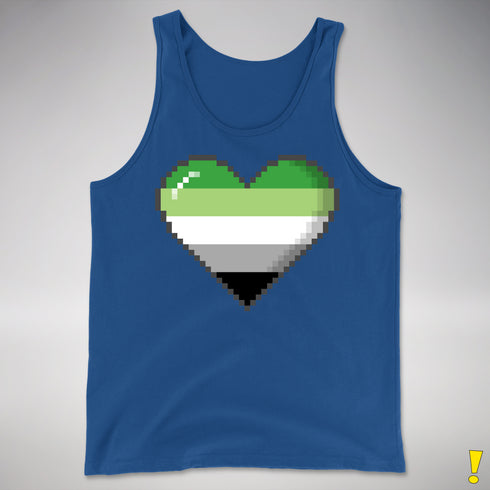Aromantic Pride Pixel Heart Premium Tank Top - Royal Blue