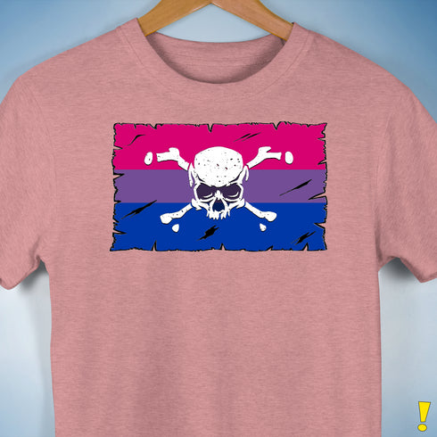 Bisexual Pride Pirate Flag Premium Unisex T-Shirt - Mauve Heather